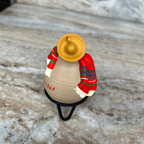 Hallmark Feliz Navidad Mouse-Themed Ornament 1996 With Pot & Stand Sombreros - Picture 4 of 8